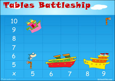 Math Battleship - Multiplication Game