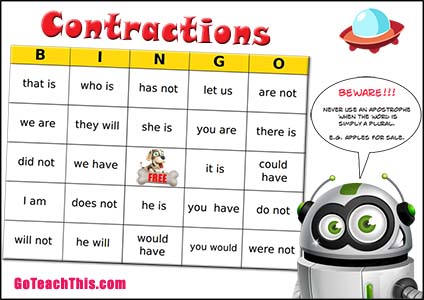 Contractions Game - Low Color Version