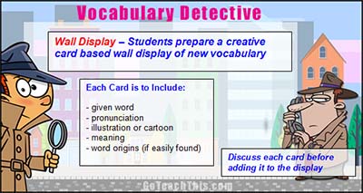 Vocabulary Lesson Ideas - Prompt Cards